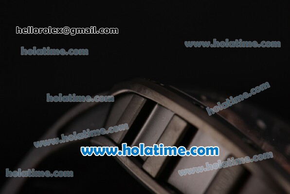 Richard Mille RM 52-01 Miyota 6T51 Automatic PVD Case with Diamonds Skull Dial and Black Rubber Bracelet - Click Image to Close